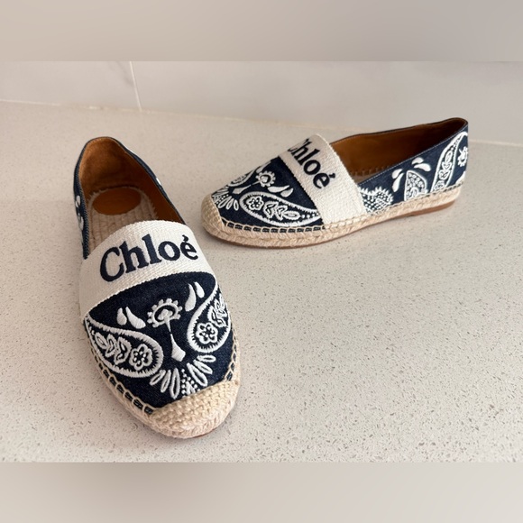 Chloe Logo Espadrille Flat Size EU 39 US 9 - Picture 5 of 6
